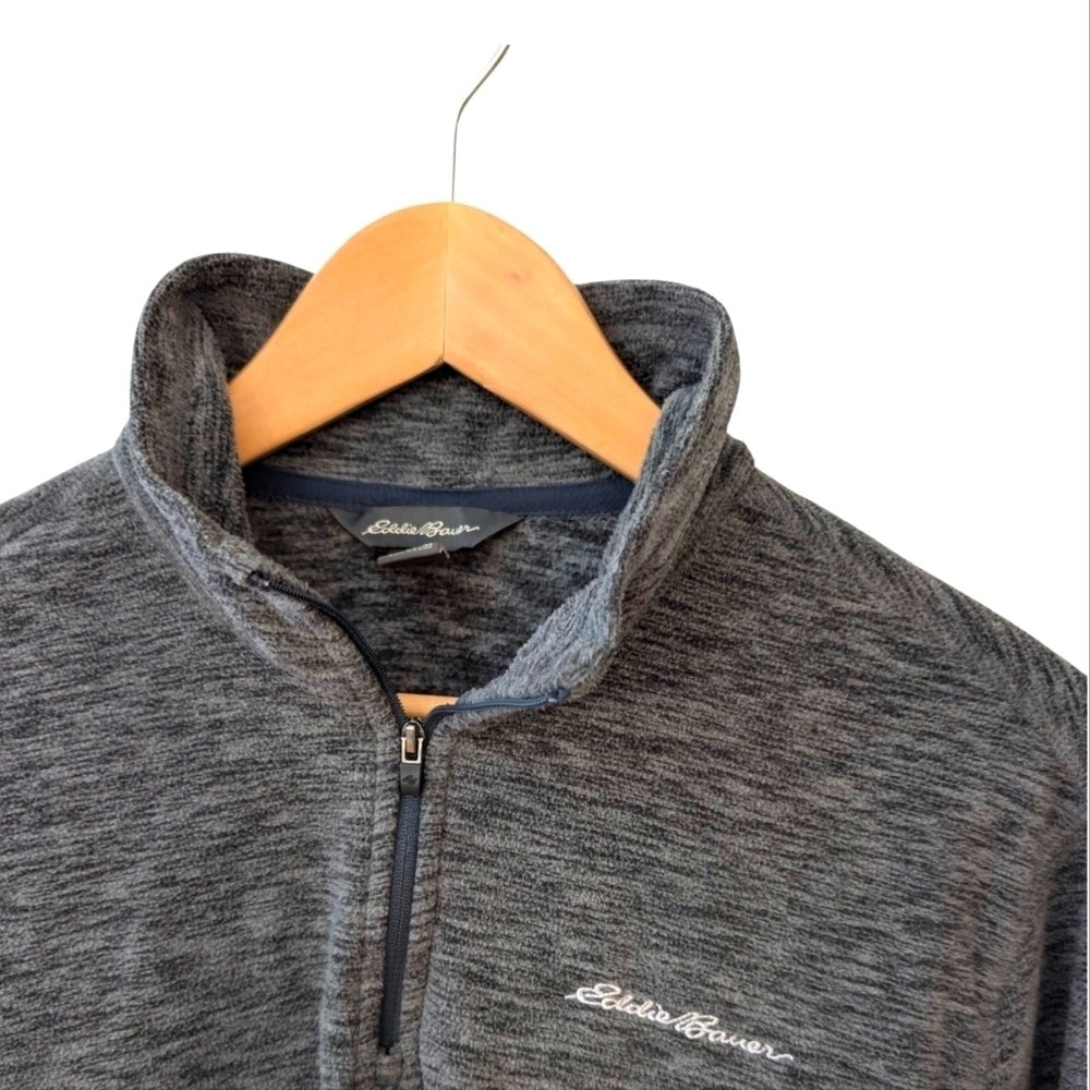 Eddie Bauer Men's Fleece Gray Quarter Zip Pullover Size M - Picture 7 of 8